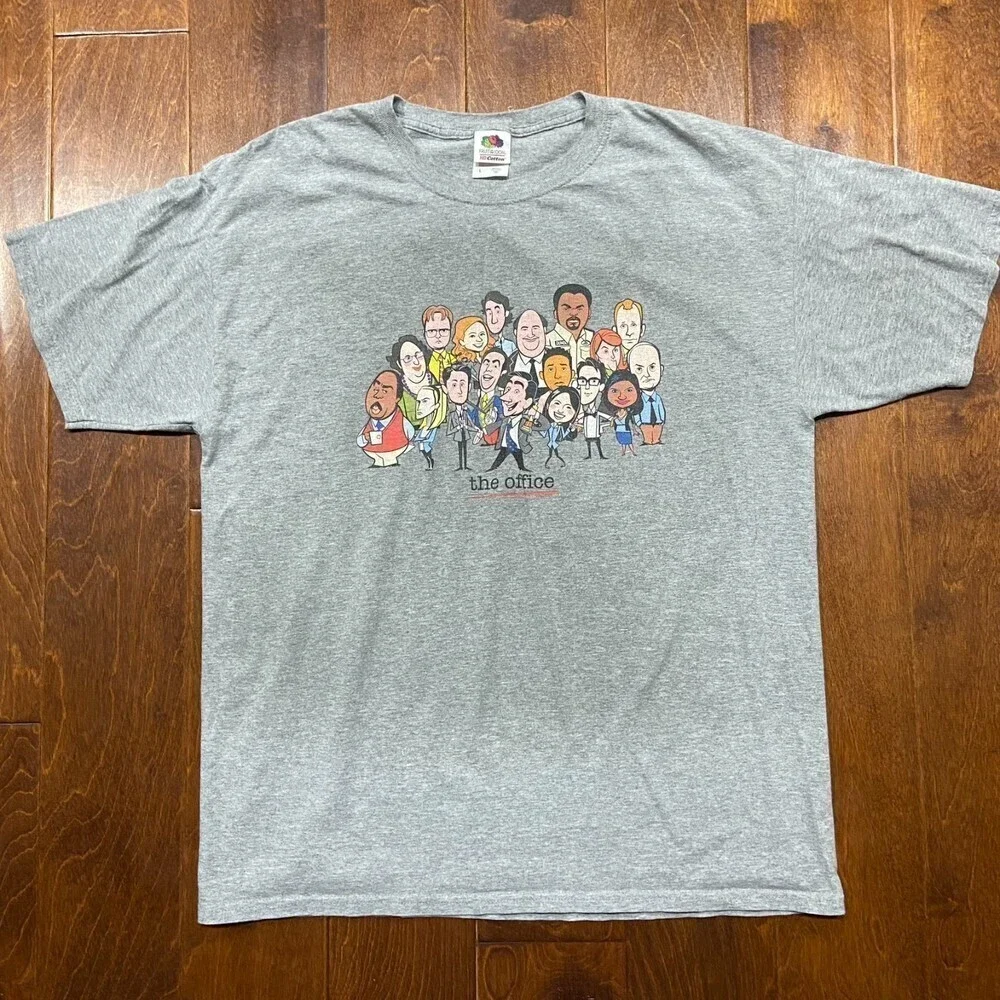 The Office TV Show Character Cast Graphic T-Shirt Gray Cotton Men's Size Large - Picture 3 of 6